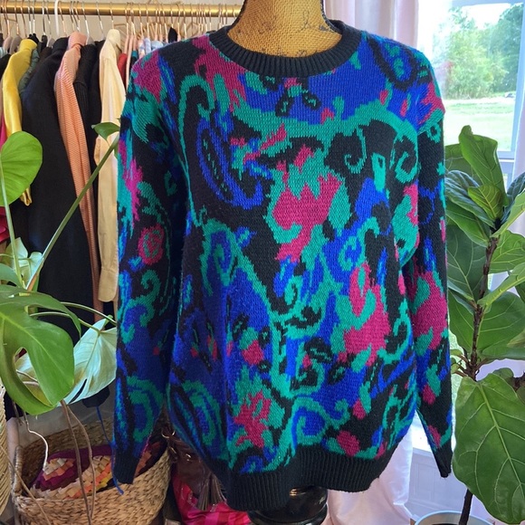 cape cod Sweaters - Vintage Cape Cod 80s 90s Retro Artsy Sweater Sz L
